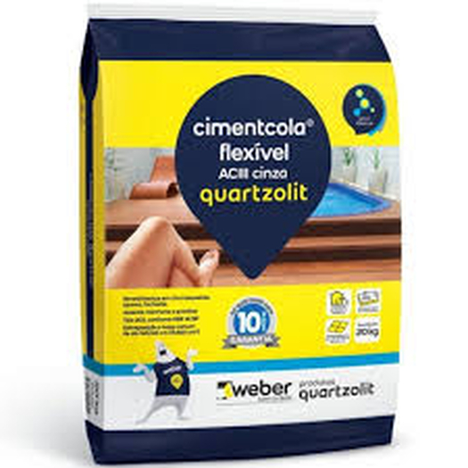Argamassa AC III Flexível Cinza 20KG Quartzolit